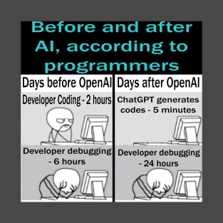 Before and after OpenAI and ChatGPT, according to programmers T-Shirt