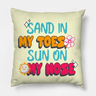 Colorful groovy summer quote Pillow
