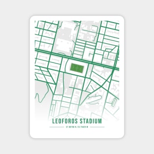 Panathinaikos Stadium Map Design - WHITE Magnet