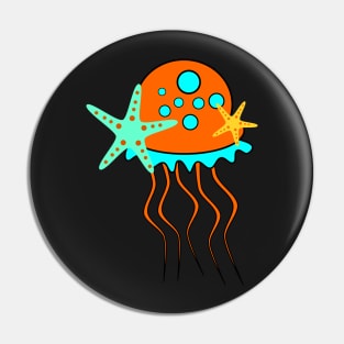 Cute jellyfish and sea stars Pin