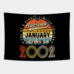 Awesome Since January 2002 Vintage 21st Birthday Tapestry