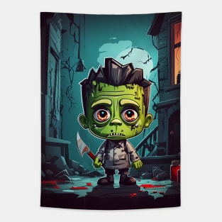 Cute Halloween Frankenstein Tapestry