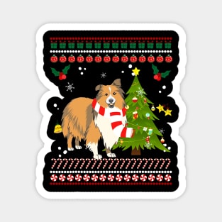 Shetland Sheepdog Reindeer Christmas Magnet