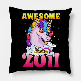 Funny Awesome Unicorn Since 2011 Cute Gift Pillow