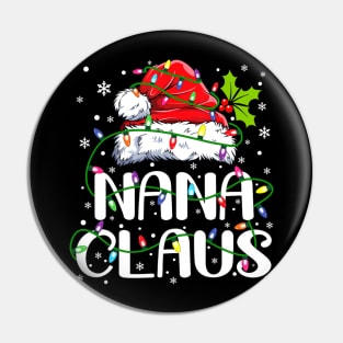 Nana Claus Christmas Lights Pajama Family Matching Pin