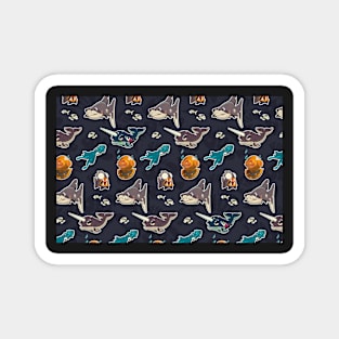 Spooky Sea Vector Pattern Magnet