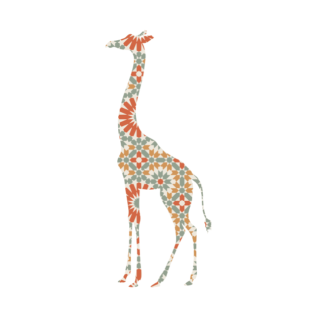 Giraffe Silhouette with Pattern by deificusArt