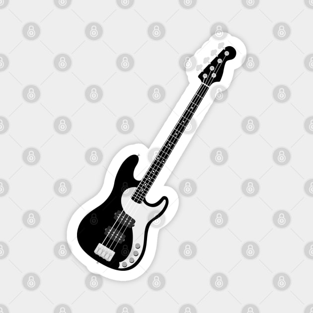 Black Bass Guitar Magnet by EverGreene