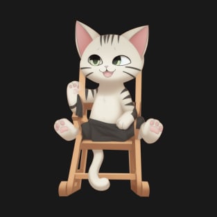 Funny Cat on a Folding Chair T-Shirt