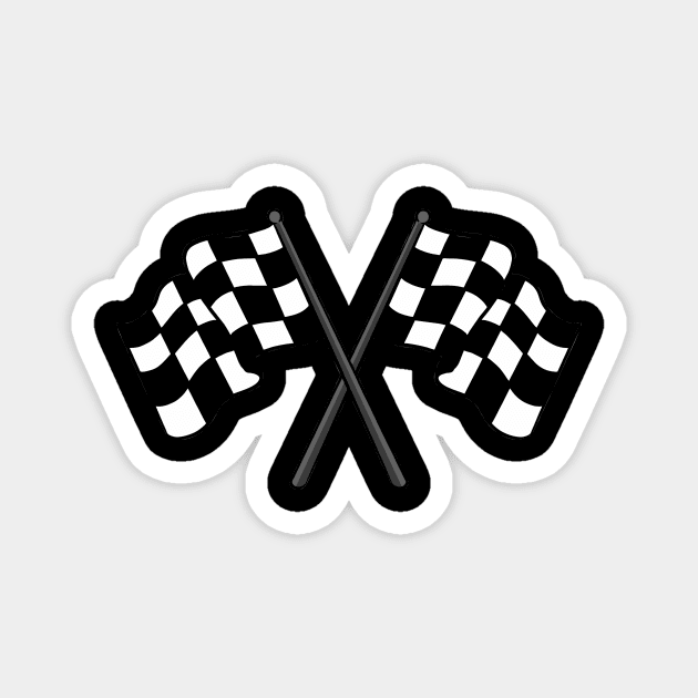 Racing Chequered Flag Magnet by fromherotozero