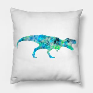 T Rex Watercolor Painting 3 Pillow