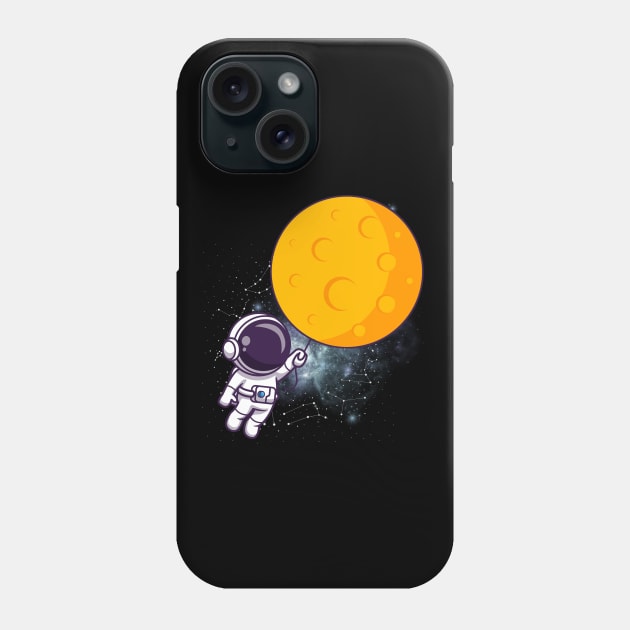 Flying floating astronaut Ufo alien funny cute spaceship moon mars cosmic space Phone Case by BoogieCreates