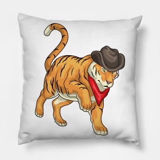 Tiger Cowboy Cowboy hat Pillow