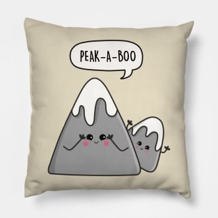 Peak-a-boo mountain pun Pillow