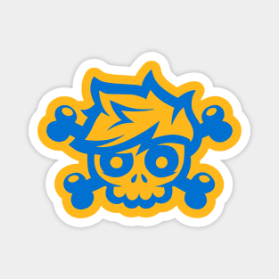 Blue Skull and Crossbones Magnet