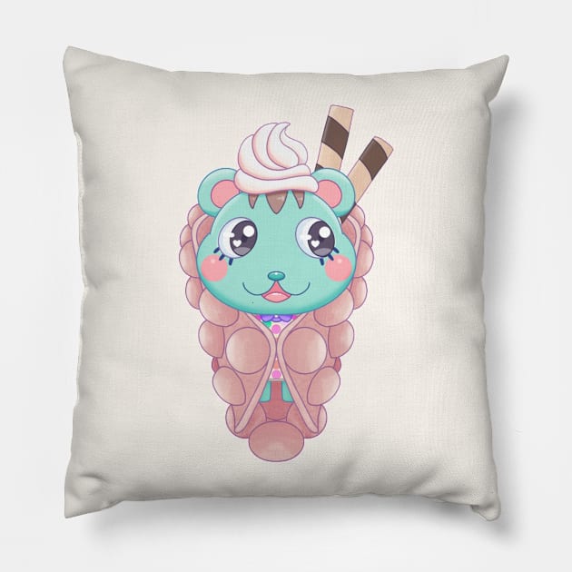 Cute Bubble Icream Cone Pillow by clumsytaco