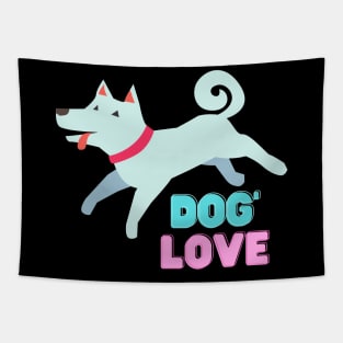 Love dogs my family Tapestry