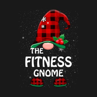 Fitness Gnome Buffalo Plaid Matching Family Christmas Funny Pajama T-Shirt