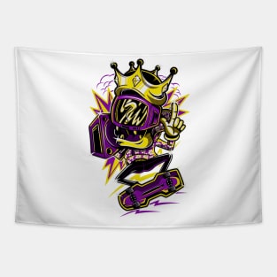 King TV Skater Purple Gold Tapestry