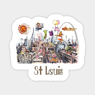 Saint Louis  Crazy City Life POP ART Magnet
