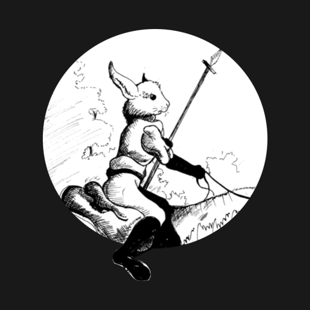 Lance wielding hare - vintage fantasy inspired art and designs by STearleArt