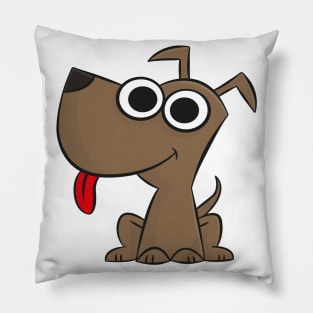 cute brown puppy skoupi Pillow