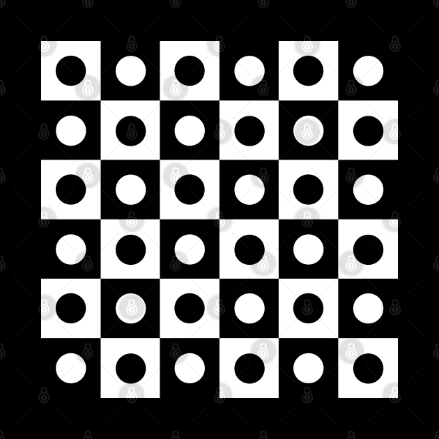 Black and White Polka Dot Patchwork Pattern by Nuletto