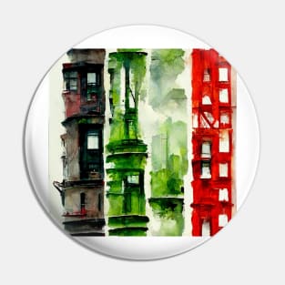 New York watercolor Pin