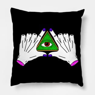 Illuminati Skeleton All-seeing eye Pillow