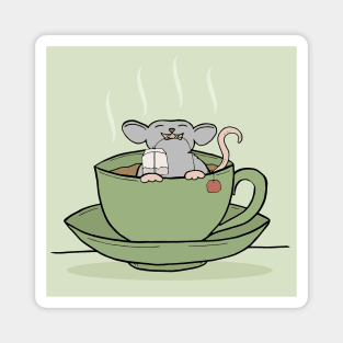 Cute Mouse in a Cup of Tea Magnet