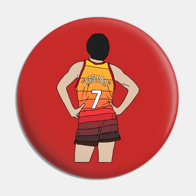 "Pistol" Pete Maravich City Jersey Pin by rattraptees