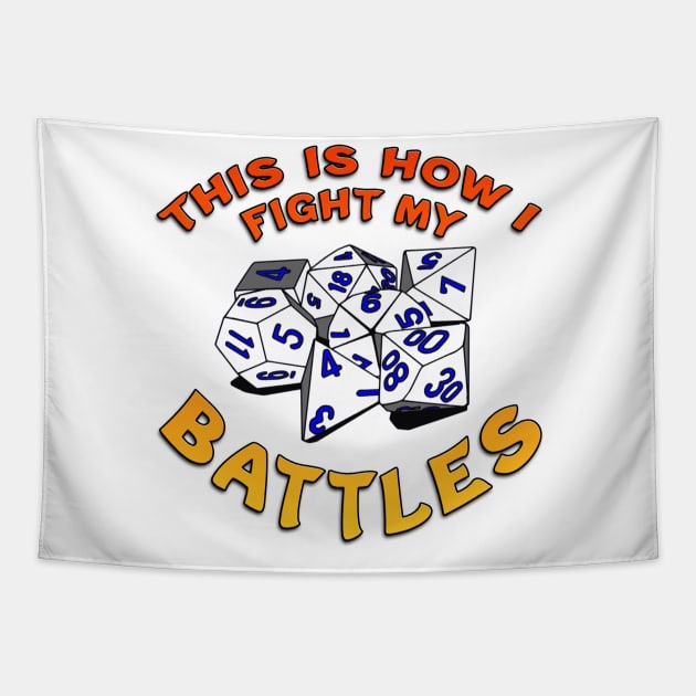 This Is How I Fight My Battles Orange Tapestry by Shawnsonart