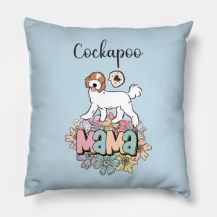 Red and White Cockapoo Mama  6 Pillow