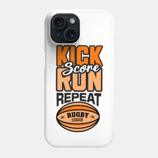 Kick, run, score, repeat rugby league Phone Case