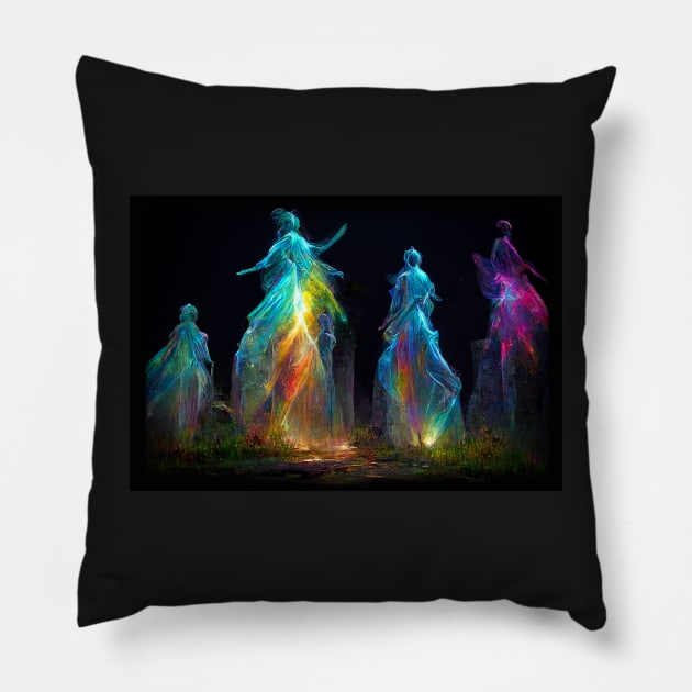 Standing stones fairies 4 Pillow by fairyfreak