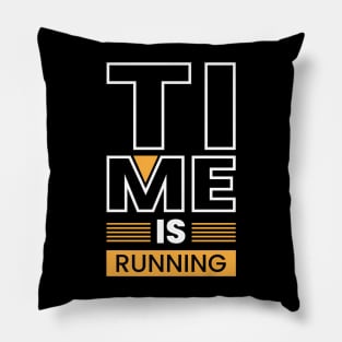 Time is running creative typography Pillow