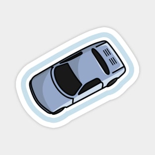 Sports Blue Car Sticker up view vector illustration. Vehicle transportation icon concept. Sports racing car sticker design logo with shadow. Magnet