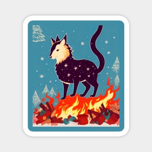 cute creature on fire on xmas sticker Magnet