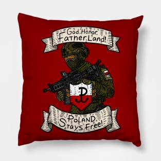 Polish freedom, military soldier. Polska. Pillow