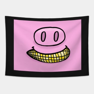 Pig Mouth With Corn Face Mask Tapestry