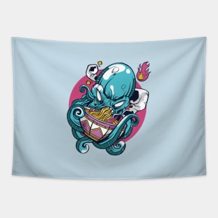 Octopus Eating Ramen Tapestry