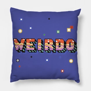 Weirdo | Retro Gaming Typography Pillow