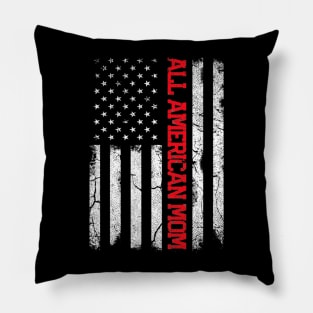 All American Mom Usa Flag 4th Of July Matching Women Pillow