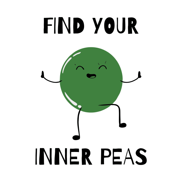 find your inner peas black by Typography Dose