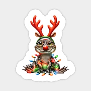 Christmas Red Nose Alligator Magnet