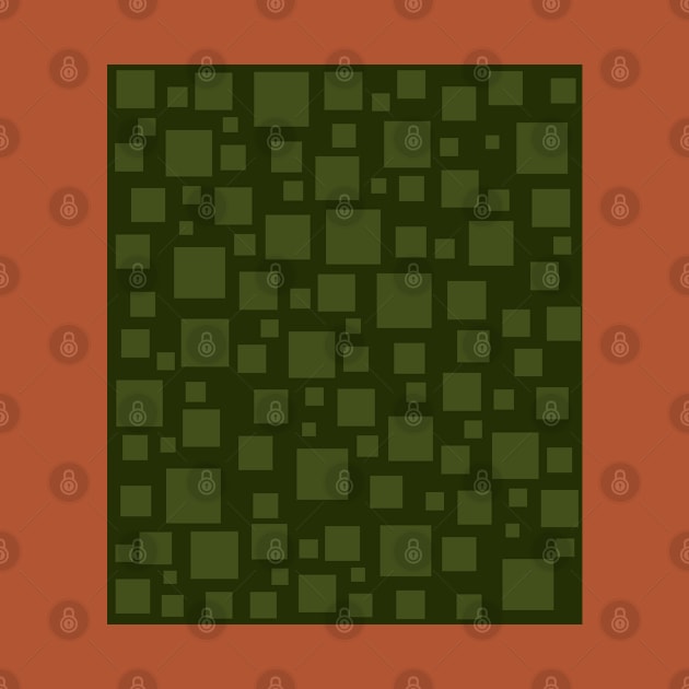 Camouflage Green Square Pixel Dot by OneThreeSix