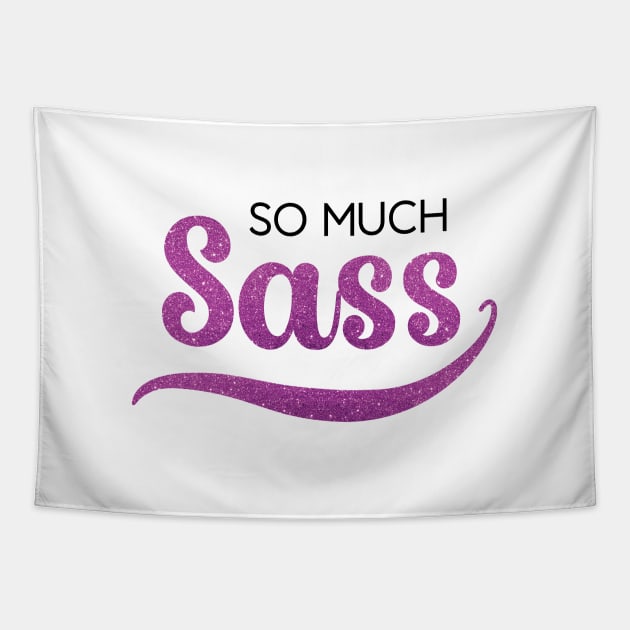 So Much Sass - Pink Glitter Tapestry by VicEllisArt