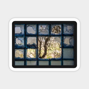 Shattered glass brick window Magnet