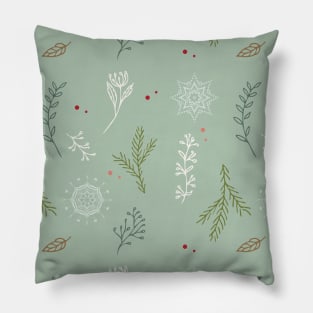 Christmas Seamless Pattern Simple green White red Joy Pastel Gift Pillow