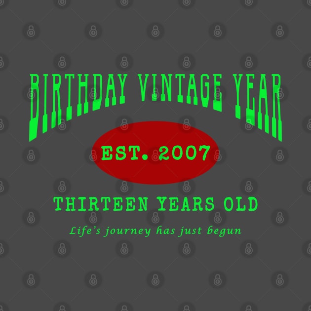 Birthday Vintage Year - Thirteen Years Old by The Black Panther